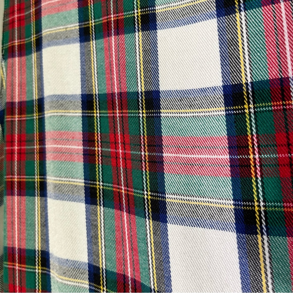Baxter Wells Jumper Dress 12 White Red Blue Plaid Side Buttons Academia NWT VTG - Picture 3 of 8